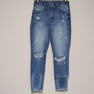 Rewash Blue Skinny Jeans with Distressed Details